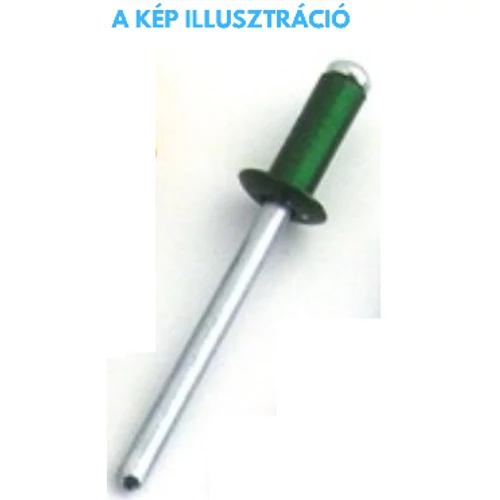 Alu-acél félgömbfejű nyitott popszegecs (AST) 3,2x8mm RAL6005