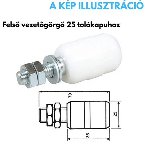 Felsővezető görgő tolókapuhoz 25 mm IBFM kaputechnika
