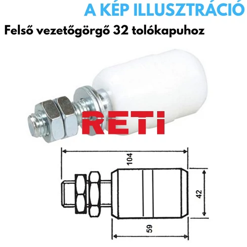 Felsővezető görgő tolókapuhoz 42 mm IBFM kaputechnika