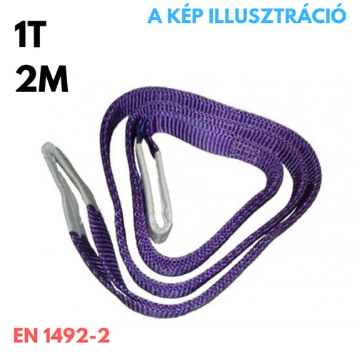 Műanyag emelőheveder EN1942-2 teherbírás: 1T, hosszúság: 2m