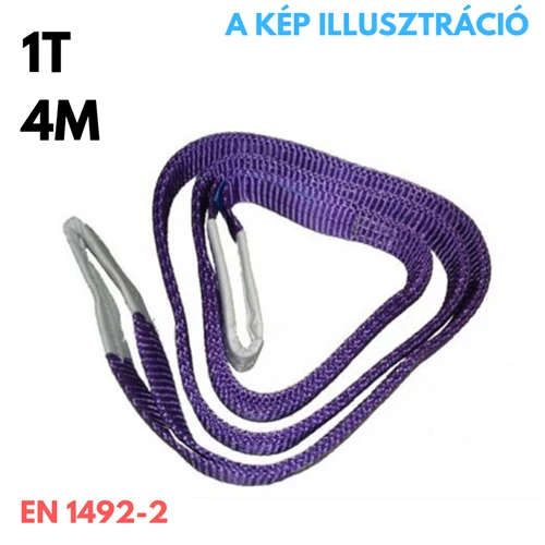 Műanyag emelőheveder EN1942-2 teherbírás: 1T, hosszúság: 4m