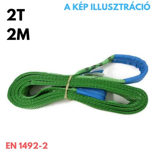 Műanyag emelőheveder EN1942-2 teherbírás: 2T, hosszúság: 2m