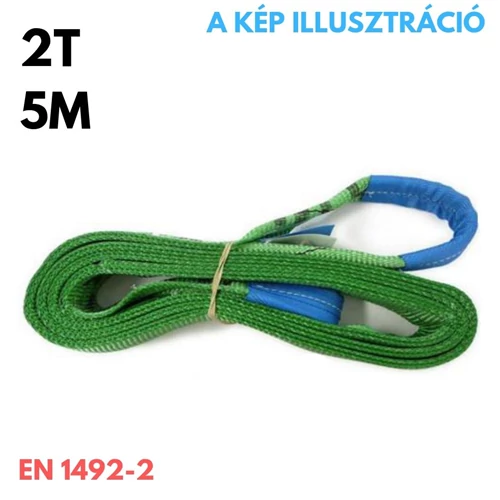 Műanyag emelőheveder EN1942-2 teherbírás: 2T, hosszúság: 5m