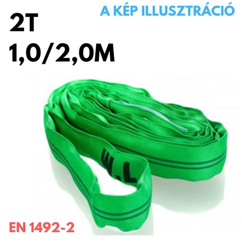 Emelőkötél-körkötél EN1942-2 teherbírás: 2T, hosszúság: 1,0/2,0m