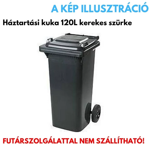 Háztartási kuka 120L kerekes szürke 500116