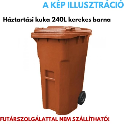 Háztartási kuka 240L kerekes barna 500184