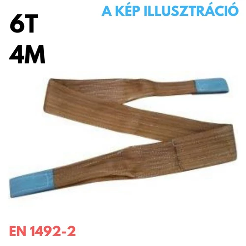 Műanyag emelőheveder EN1942-2 teherbírás: 6T, hosszúság: 4m