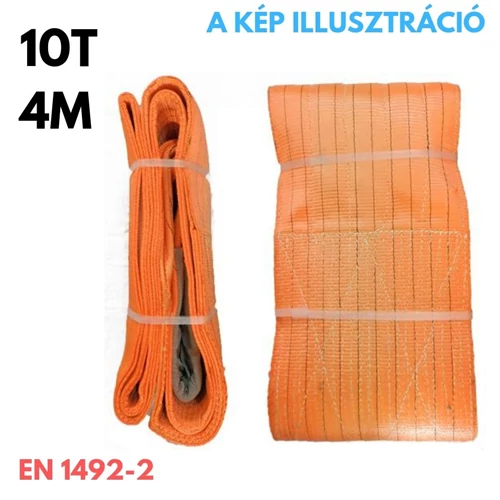 Műanyag emelőheveder EN1942-2 teherbírás: 10T, hosszúság: 4m
