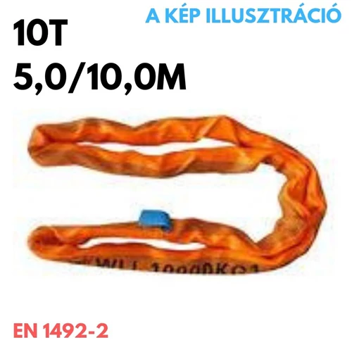 Emelőkötél-körkötél EN1942-2 teherbírás: 10T, hosszúság: 5,0/10,0m