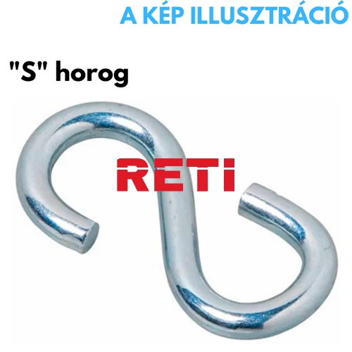 S horog 3 mm vastagságban, fém kivitelben