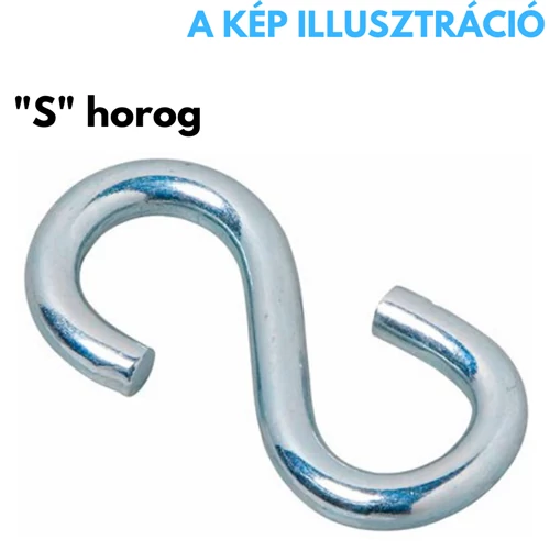 S horog 7 mm vastagságban, fém kivitelben