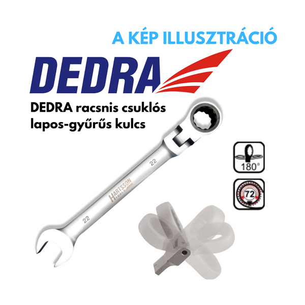 DEDRA racsnis csuklós lapos-gyűrűs kulcs 11mm CrV