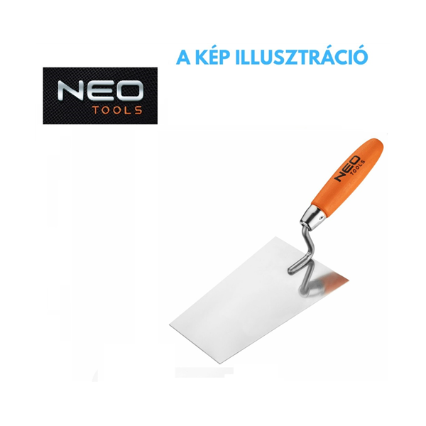 NEO kőműves kanál,180mm szögletes,fanyelű