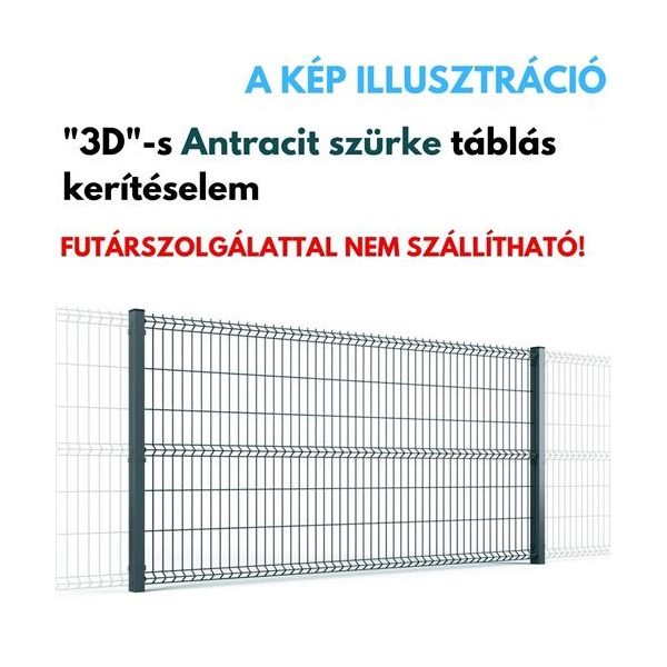 3D Táblás kerítéselem 1030x2500-4,0mm (55x200) antracit szürke RAL7016 (TR)