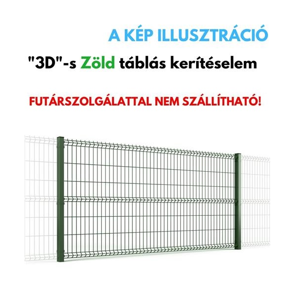 3D Táblás kerítéselem 1030x2500-4,0mm (55x200) zöld RAL6005 (TR)