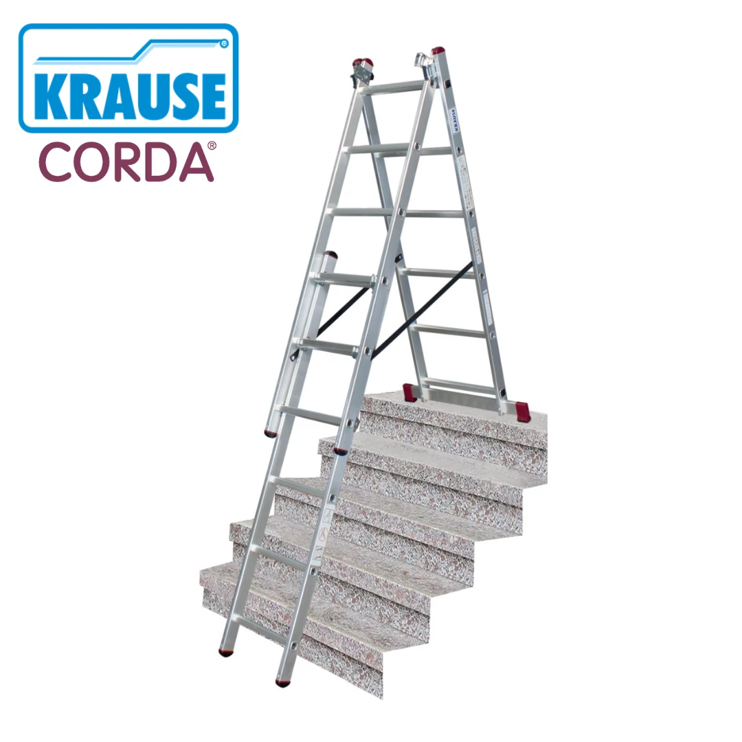 KRAUSE Corda sokcélú létra lépcsőfunkcióval 3x6 fokos